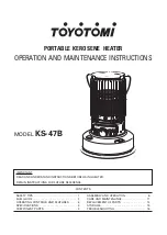 Предварительный просмотр 1 страницы Toyotomi KS-47B Operation And Maintenance Instructions