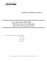 Preview for 1 page of Toyotomi MUL-E12CFTA Installation And Operation Manual