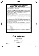 Preview for 31 page of Toyotomi Oil Miser 23 Installation And Operation Instructions Manual