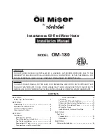 Toyotomi Oil Miser OM-180 Installation Manual предпросмотр