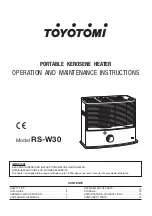 Toyotomi RS-W30 Additional Installation, Operation And Maintenance Instructions preview