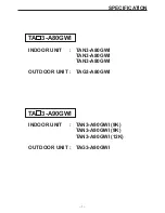 Preview for 2 page of Toyotomi TA3-A80GWI Service Manual