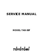 Preview for 1 page of Toyotomi TAD-30F Service Manual