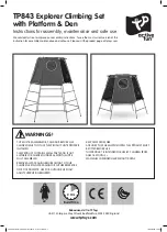 TP active fun Explorer Climbing Set with Platform & Den TP843 Instructions For Assembly, Maintenance And Safe Use preview