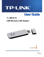 TP-Link 0152500174 - TL-WN321G 54Mbps 802.11g Wireless LAN USB 2.0 Adapter User Manual preview