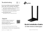 Предварительный просмотр 1 страницы TP-Link Archer TX20U Plus Quick Installation Manual