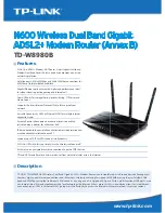 TP-Link TD-W8980B Specifications preview
