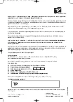 Preview for 12 page of TP Kingswood TP494 Instructions For Assembly Maintenance And Use