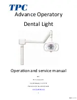 Preview for 1 page of TPC L700 Lucent Dental Light Operation And Service Manual