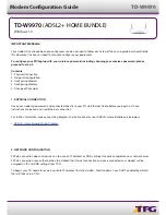 Preview for 1 page of TPG TD-W9970 Configuration Manual