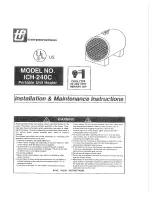 Предварительный просмотр 1 страницы TPI ICH-240C Installation And Maintenance Instructions