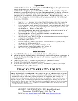 Preview for 8 page of Trac Vac 854-BX Operating And Assembly Manual