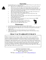 Preview for 9 page of Trac Vac 858-RH Operating And Assembly Manual