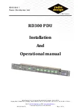 Preview for 1 page of TRAC radio design RD300 PDU Installation And Operational Manual