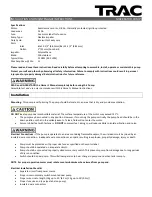 Preview for 2 page of TRAC T10069 Installation And Maintenance Instructions