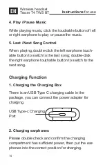 Preview for 14 page of Tracer T4 TWS BT Instructions For Use Manual