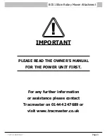 Preview for 3 page of Tracmaster BCS 100cm Operating Instructions Manual