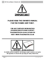 Предварительный просмотр 2 страницы Tracmaster BCS Snow Blower Operating Instructions Manual