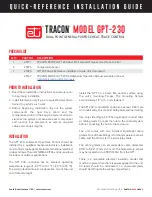 Tracon GPT-230 Installation Manual preview