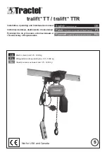 Tractel tralift TT Installation, Operating And Maintenance Manual preview