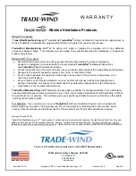 Preview for 10 page of Trade-wind 3000 Slim Line Series Installation Instructions & Use & Care Manual