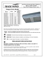 Preview for 1 page of Trade-wind VSL430 BF Installation Instructions & Use & Care Manual