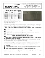 Preview for 1 page of Trade-wind VSL430-BF Installation Instructions & Use & Care Manual