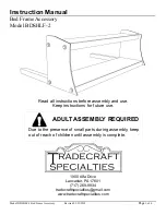 Предварительный просмотр 1 страницы Tradecraft Specialties BDSHLF-2 Instruction Manual