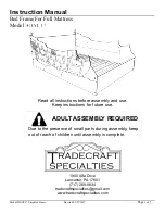 Предварительный просмотр 1 страницы Tradecraft Specialties BOAT-17 Instruction Manual