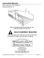 Tradecraft Specialties SEMITR-19 Instruction Manual предпросмотр