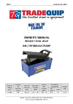 TradeQuip 2054T Owner'S Manual preview