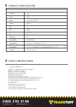 Preview for 4 page of TradeTuff TUFF-T2000 Operating Instructions