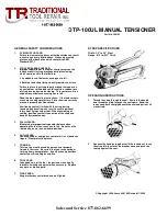 Traditional Tool Repair Inc. DTP-100UL Operating Instructions preview