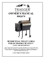 Предварительный просмотр 1 страницы Traeger BBQ075.01 Owner'S Manual