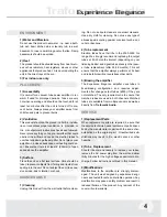Preview for 5 page of Trafomatic Audio Experience Elegnce User Manual