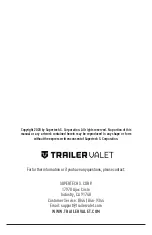 Preview for 10 page of Trailer Valet blackout Series Operating Manual