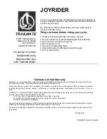 Предварительный просмотр 8 страницы TRAILMATE JOYRIDER Owner'S Manual