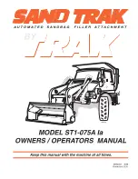 Предварительный просмотр 1 страницы TRAK SAND TRAK ST1-075A la Owner'S/Operator'S Manual