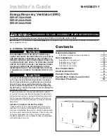 Preview for 1 page of Trane Technologies EERVR100A1P00B Installer'S Manual