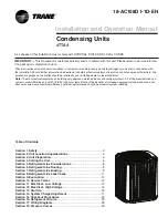 Предварительный просмотр 1 страницы Trane 4TTA4 Installation And Operation Manual