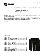 Preview for 1 page of Trane 4TTR6018J Installation And Operation Manual