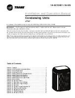 Preview for 1 page of Trane 4TTX7 Installation And Operation Manual