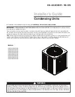 Preview for 1 page of Trane A4AC4018A1000A Installer'S Manual