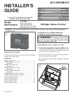 Предварительный просмотр 1 страницы Trane BAYENTH001A Installer'S Manual