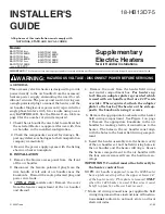 Preview for 1 page of Trane BAYHTR1405 Series Installer'S Manual