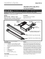 Preview for 1 page of Trane BAYUVCLK001 Installer'S Manual