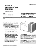 Preview for 1 page of Trane DCY060F1 User'S Information Manual