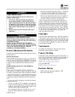 Preview for 3 page of Trane Optimus RTHD Installation, Operation And Maintenance Manual