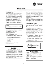 Preview for 9 page of Trane RAUP 250 Installation Operation & Maintenance