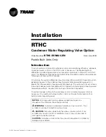 Предварительный просмотр 1 страницы Trane RTHC-SVN02C-EN Installation Manual